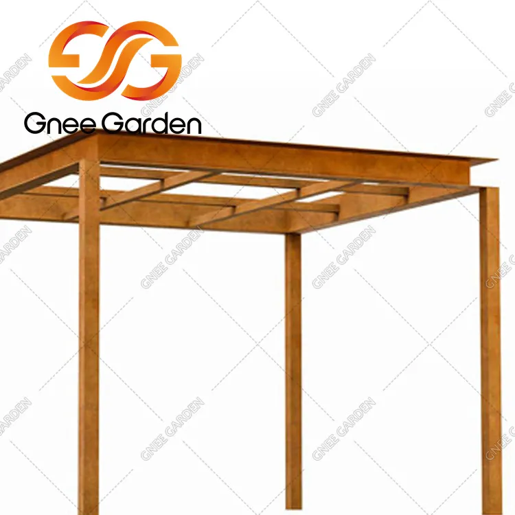 Pergola d'extérieur en acier Corten