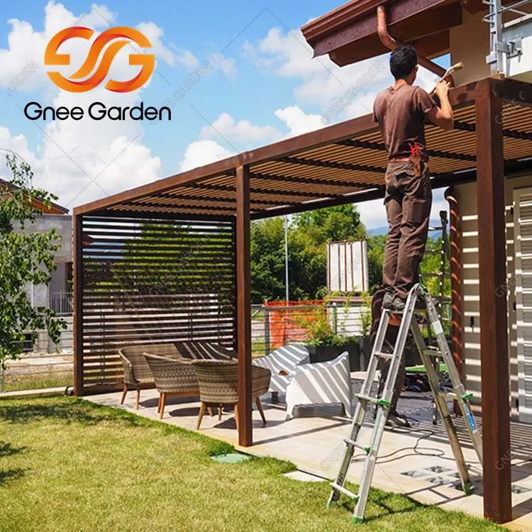Gazebo de pergolas imperméable extérieur en acier Corten