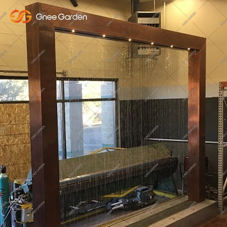 corten steel rain curtain water feature