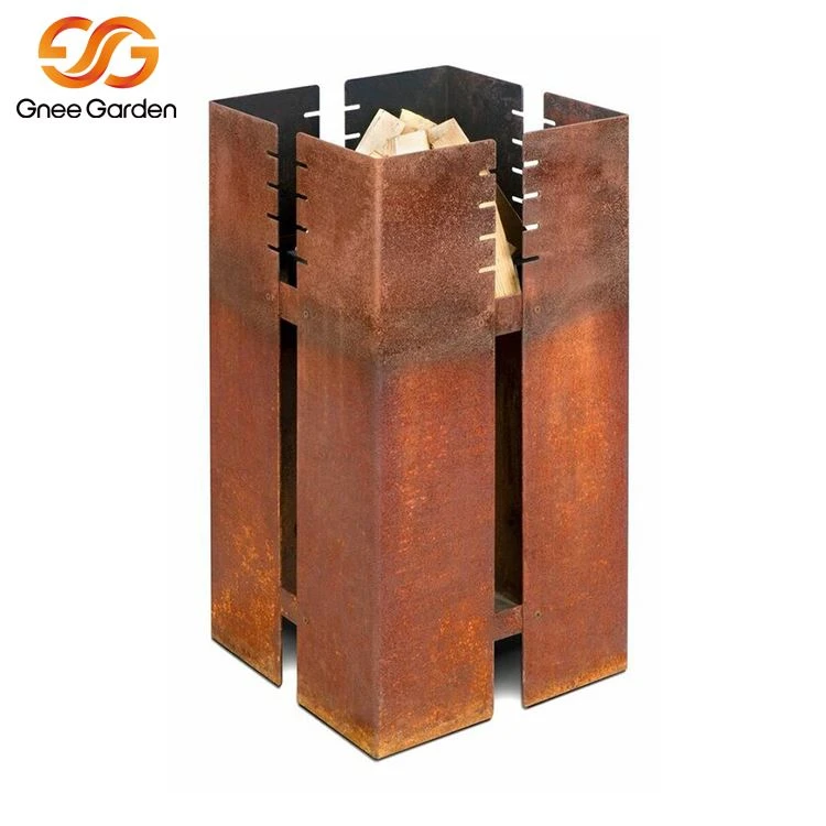 Charbon de bois pour barbecue en acier corten durable