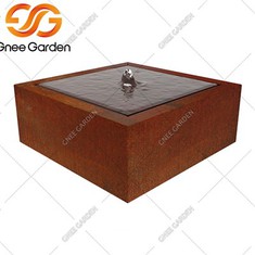 Fontaines à eau carrées en acier Corten